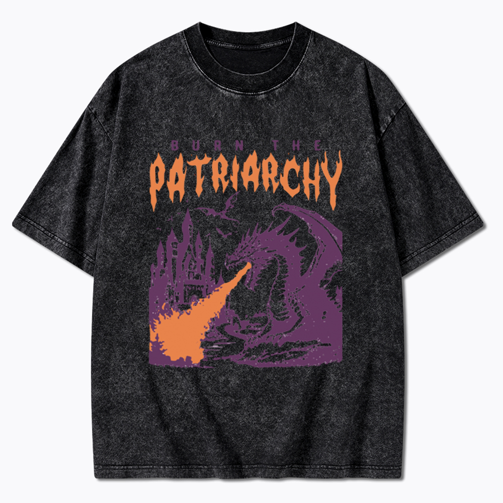 Burn the Patriarchy Dragon Washed T-Shirt