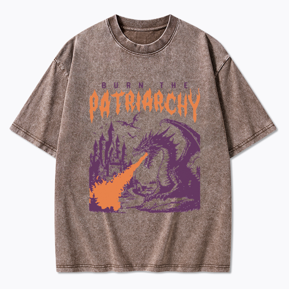 Burn the Patriarchy Dragon Washed T-Shirt