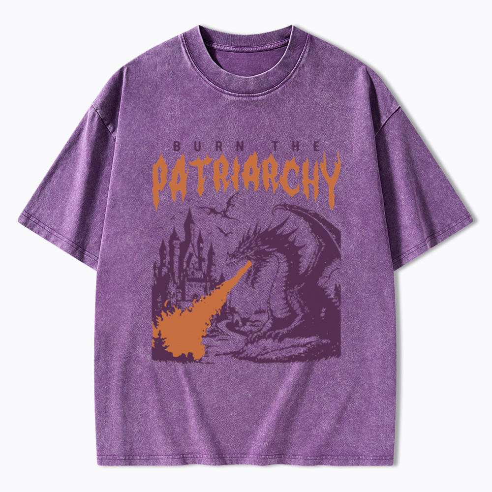 Burn the Patriarchy Dragon Washed T-Shirt