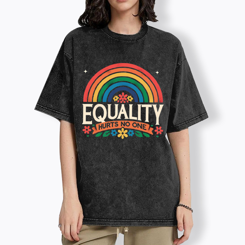 Equality Hurts No One Rainbow Pride Washed T-Shirt