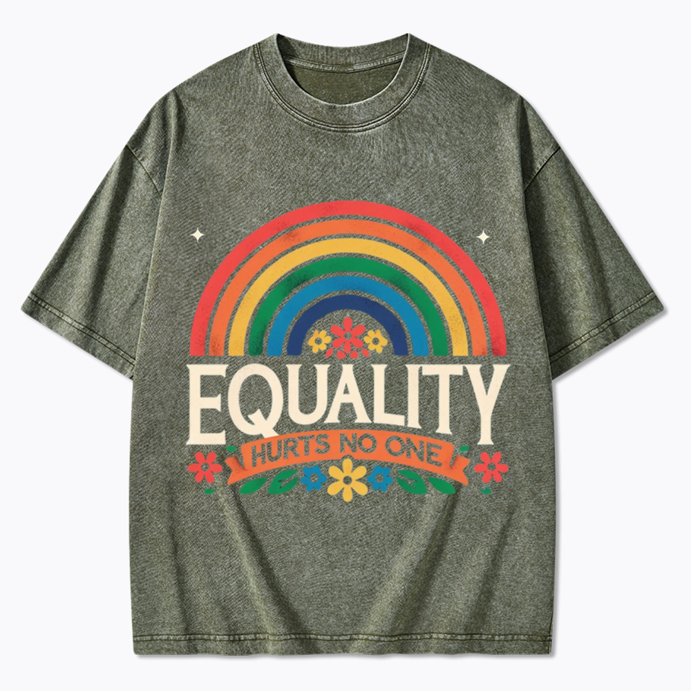 Equality Hurts No One Rainbow Pride Washed T-Shirt