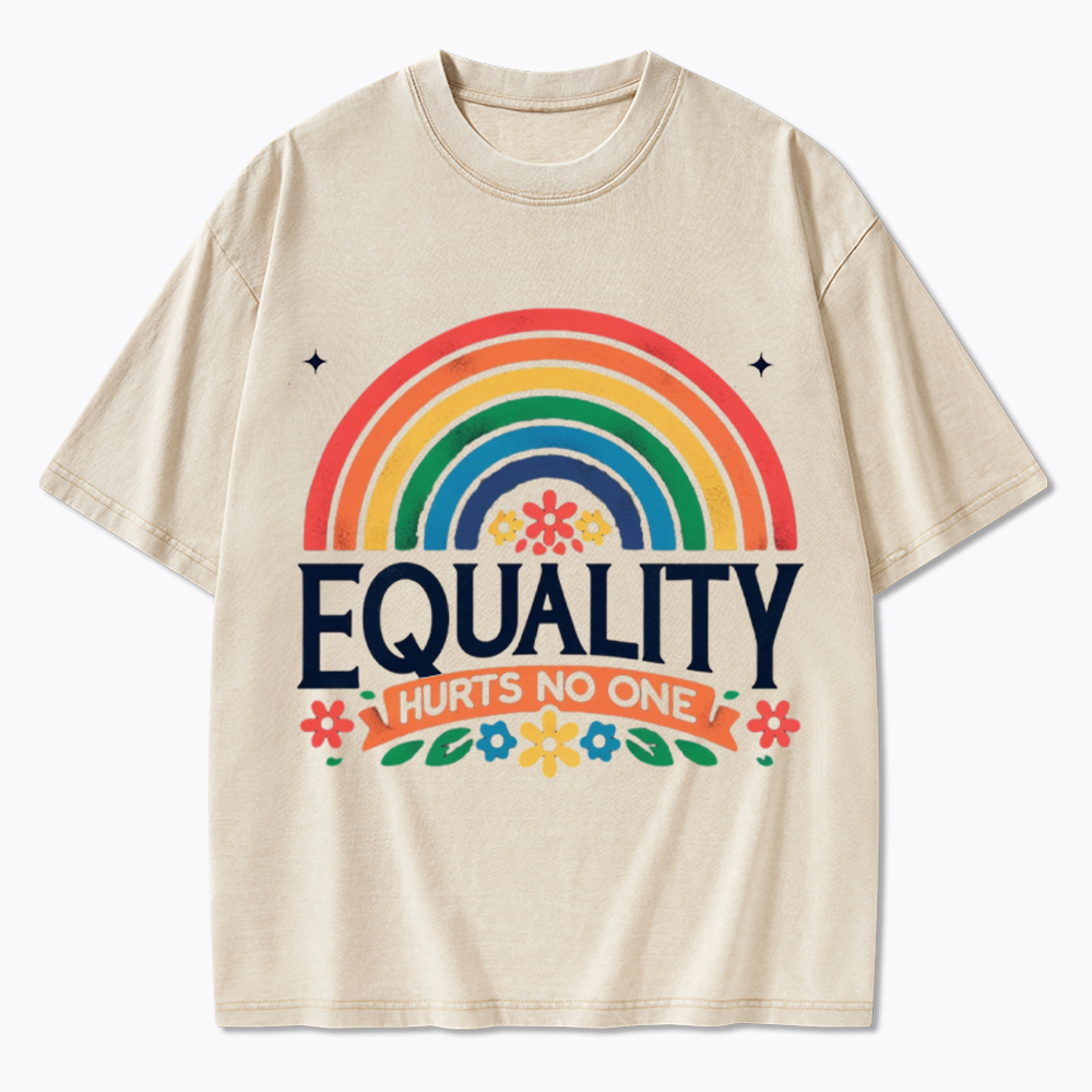 Equality Hurts No One Rainbow Pride Washed T-Shirt
