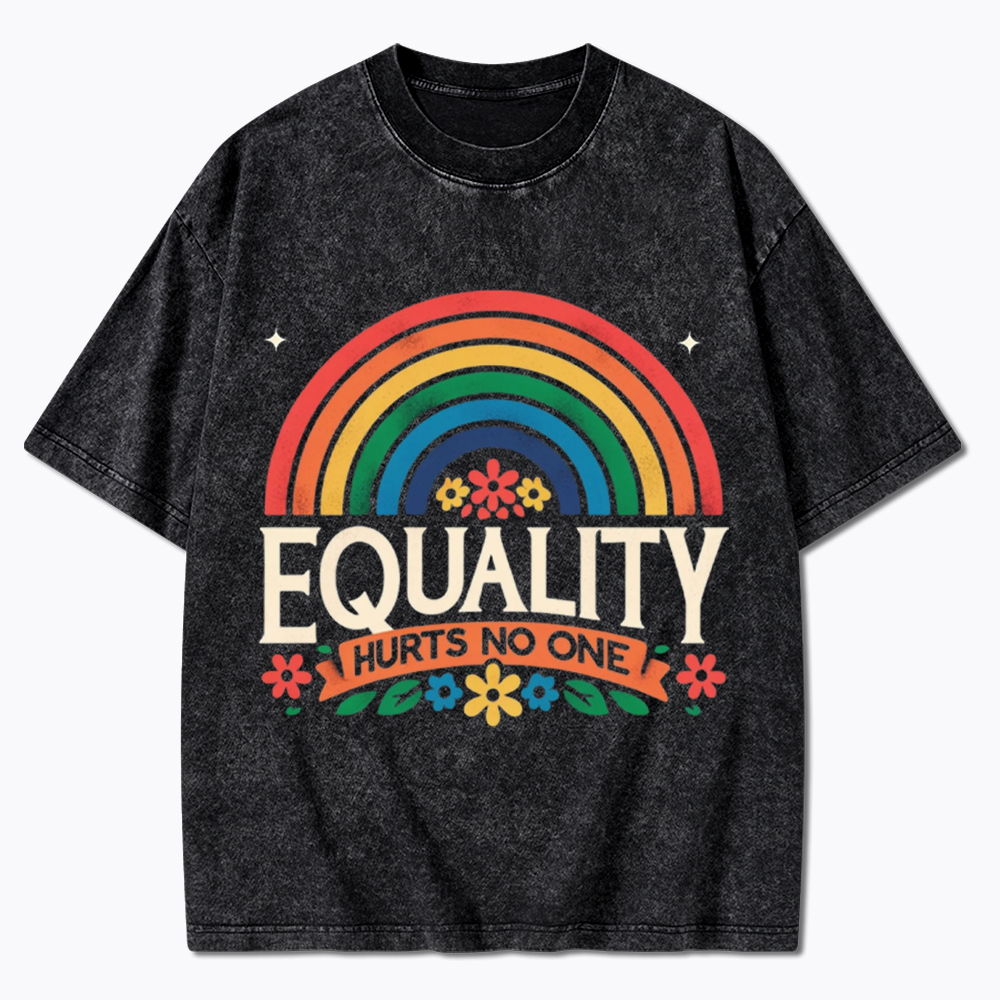 Equality Hurts No One Rainbow Pride Washed T-Shirt