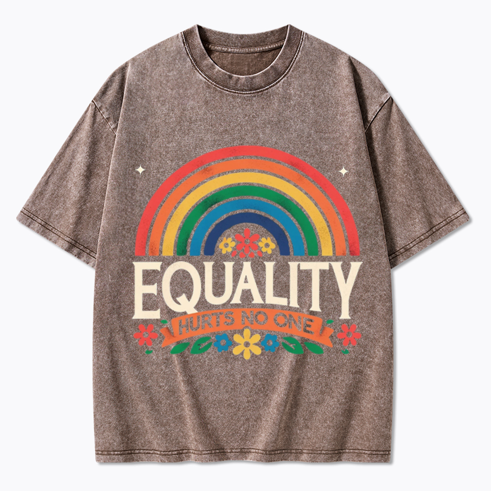 Equality Hurts No One Rainbow Pride Washed T-Shirt