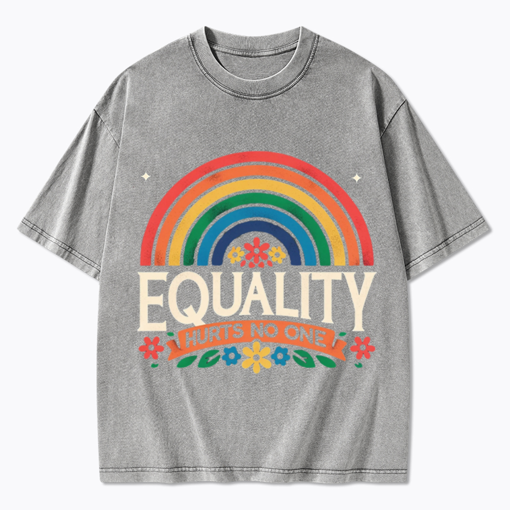 Equality Hurts No One Rainbow Pride Washed T-Shirt
