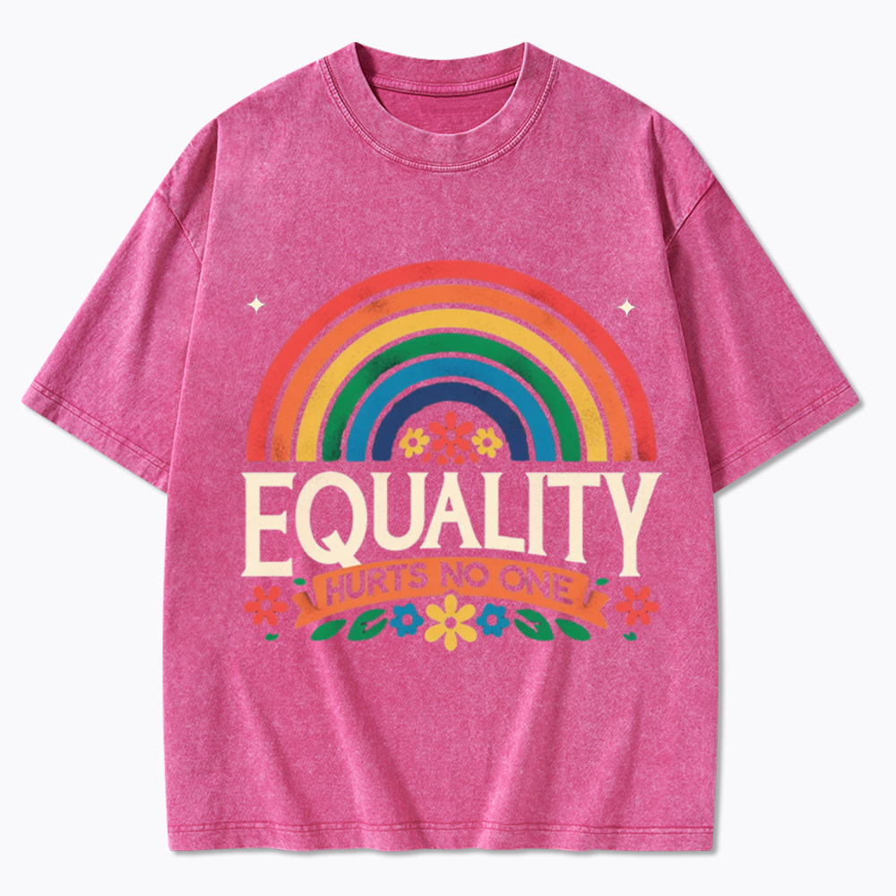 Equality Hurts No One Rainbow Pride Washed T-Shirt