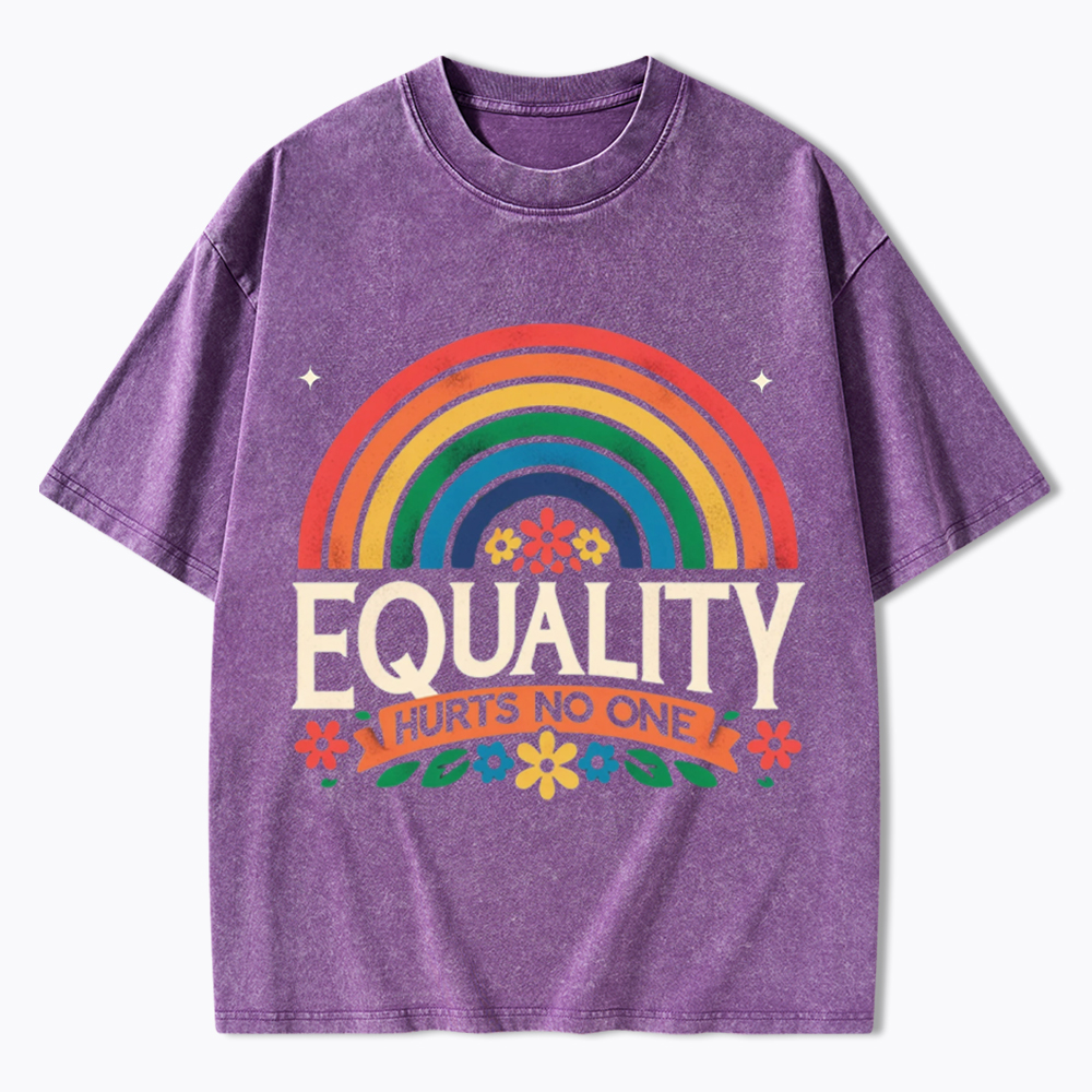 Equality Hurts No One Rainbow Pride Washed T-Shirt