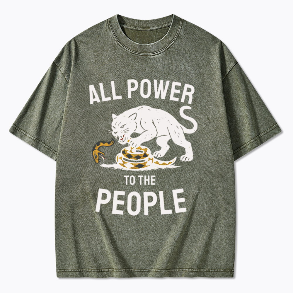Power to the People Black Panther Party Washed T-Shirts