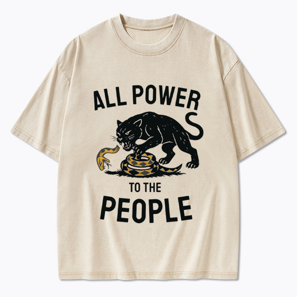 Power to the People Black Panther Party Washed T-Shirts