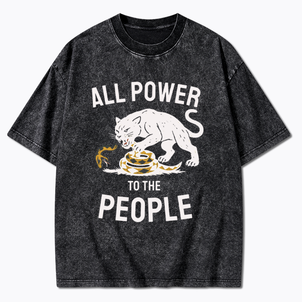 Power to the People Black Panther Party Washed T-Shirts