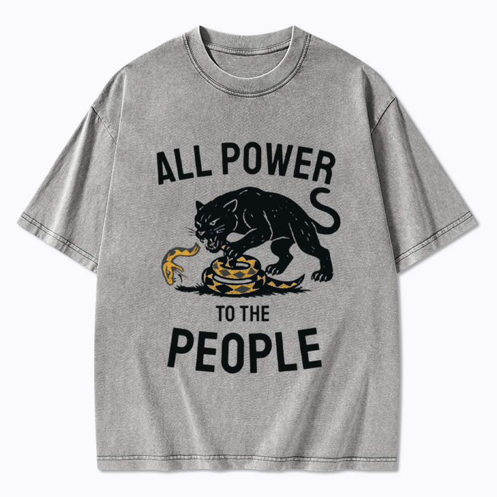 Power to the People Black Panther Party Washed T-Shirts
