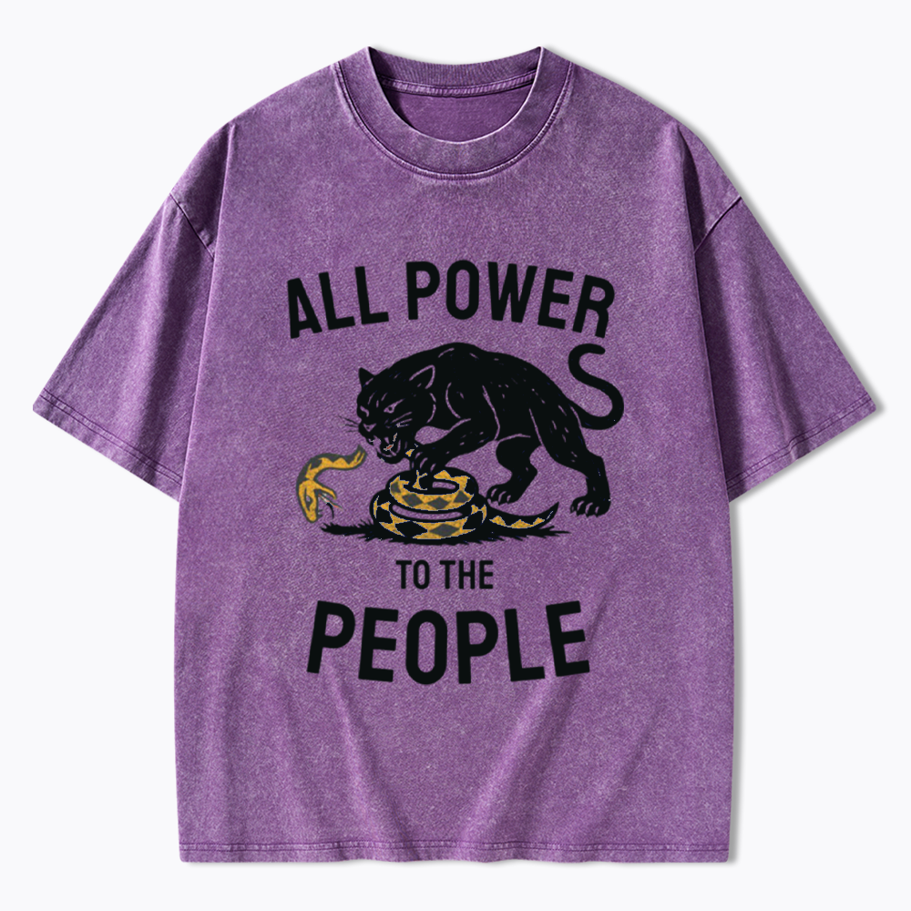 Power to the People Black Panther Party Washed T-Shirts
