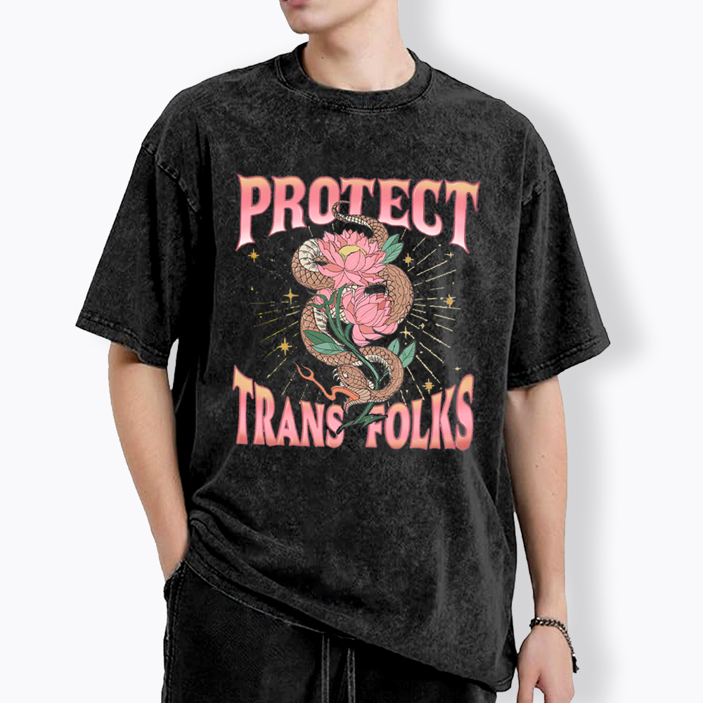 Protect Trans Folks Washed T-Shirt