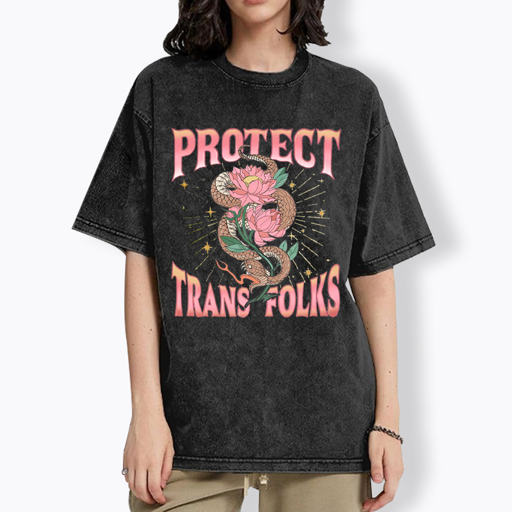 Protect Trans Folks Washed T-Shirt