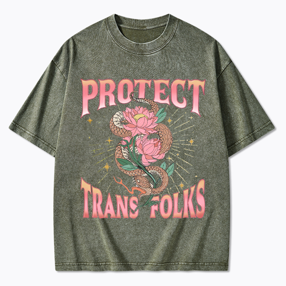Protect Trans Folks Washed T-Shirt