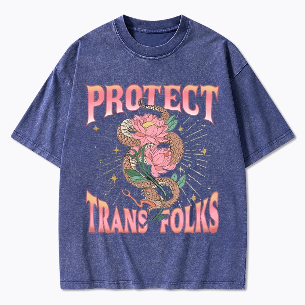 Protect Trans Folks Washed T-Shirt