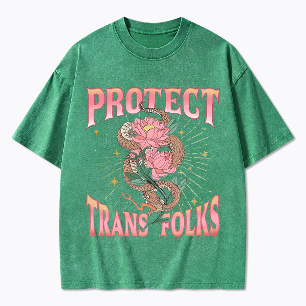 Protect Trans Folks Washed T-Shirt