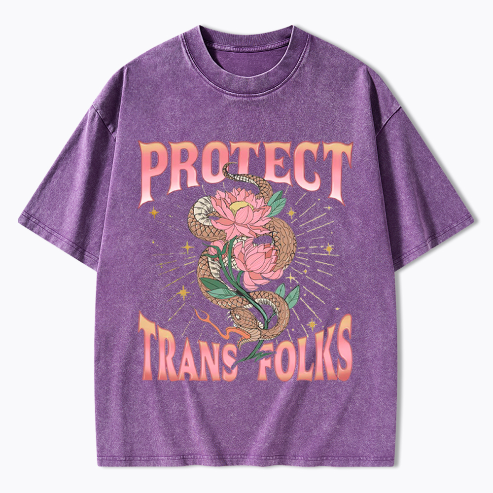 Protect Trans Folks Washed T-Shirt