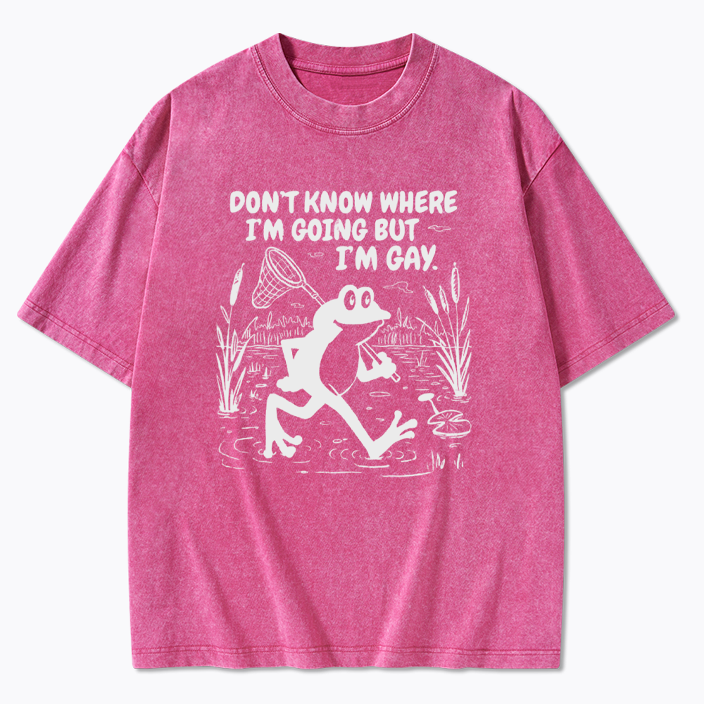 Vintage Gay Frog Graphic Washed T-Shirts