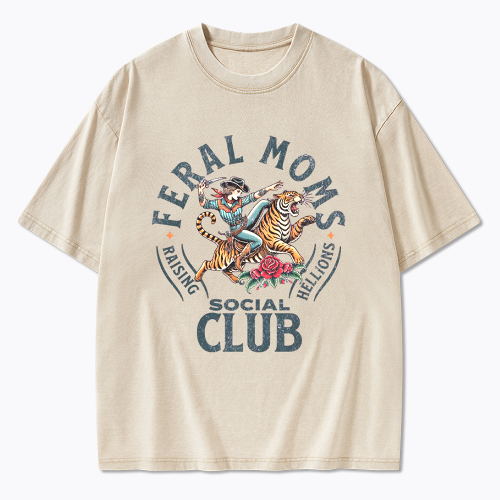 Feral Moms Social Club Washed T-Shirts