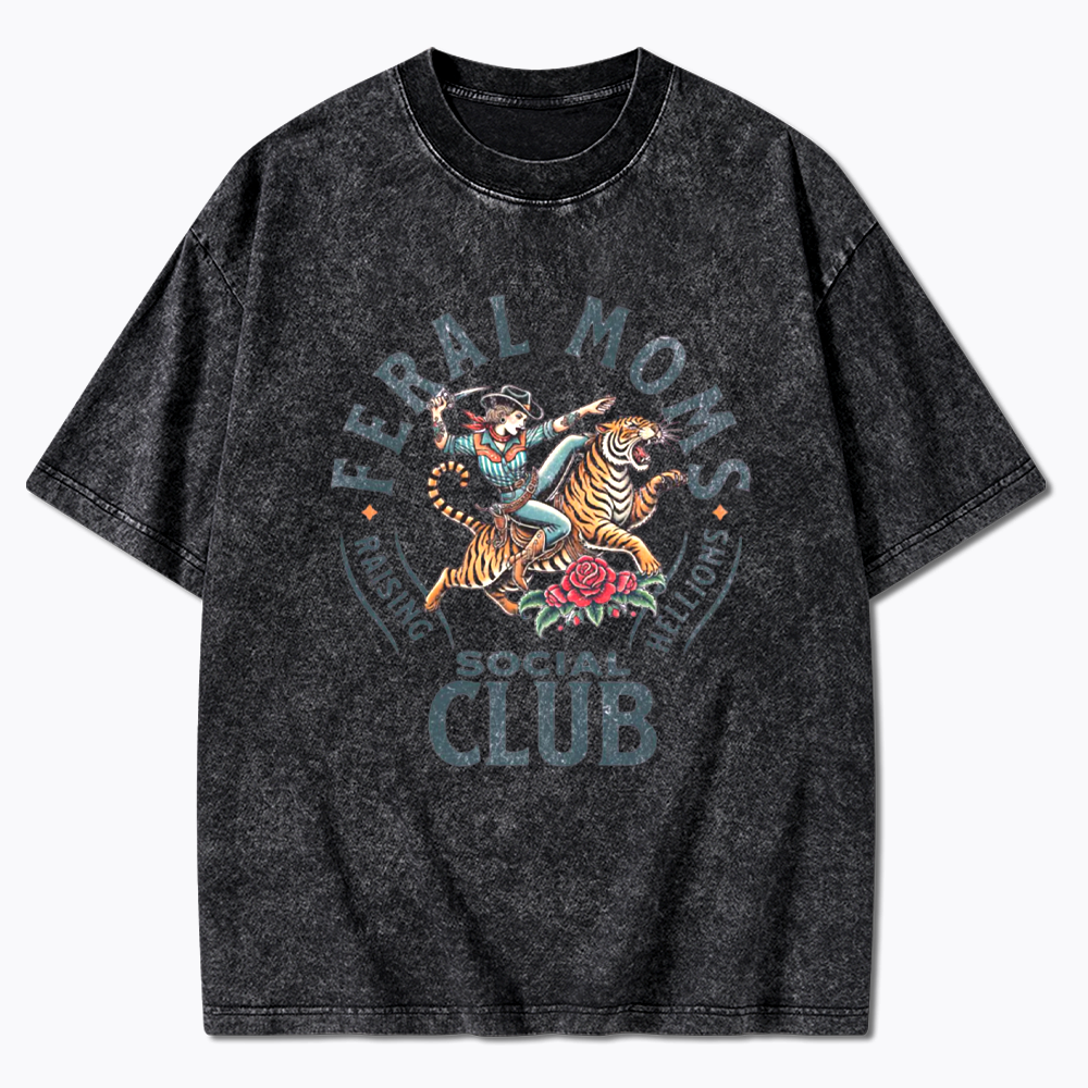 Feral Moms Social Club Washed T-Shirts