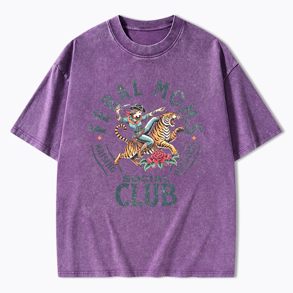 Feral Moms Social Club Washed T-Shirts
