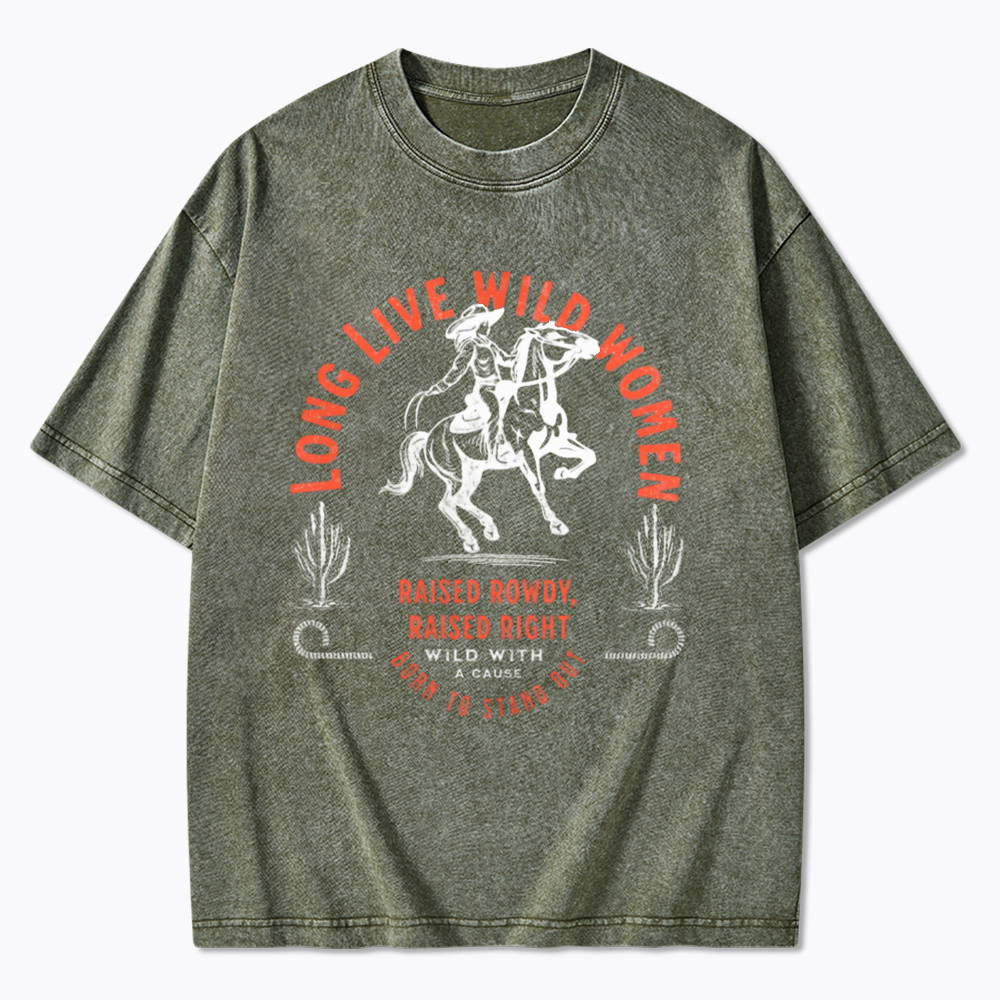 Long Live Wild Women Washed T-Shirts
