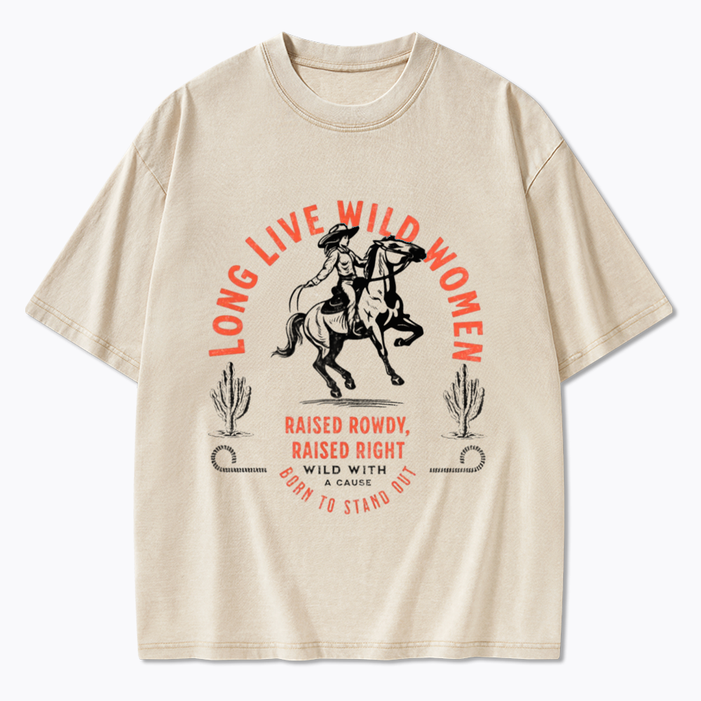 Long Live Wild Women Washed T-Shirts