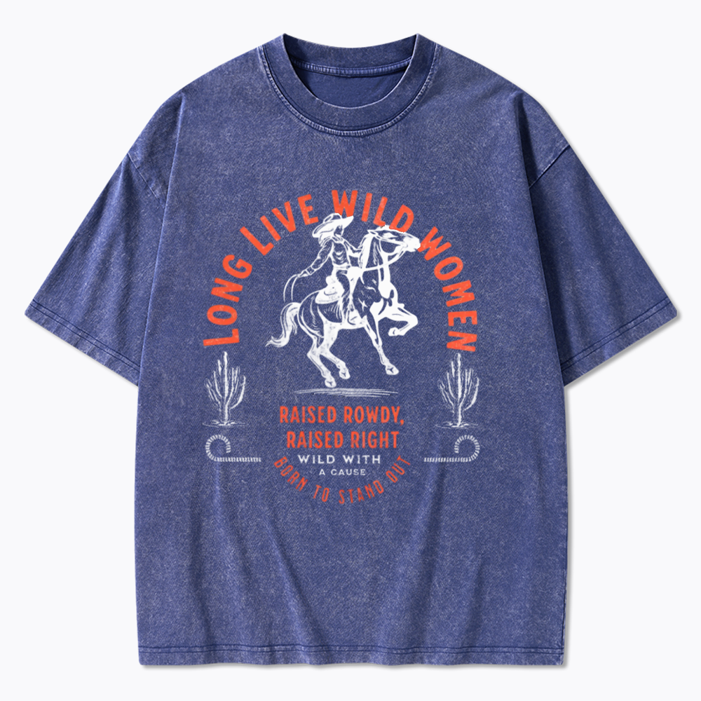 Long Live Wild Women Washed T-Shirts
