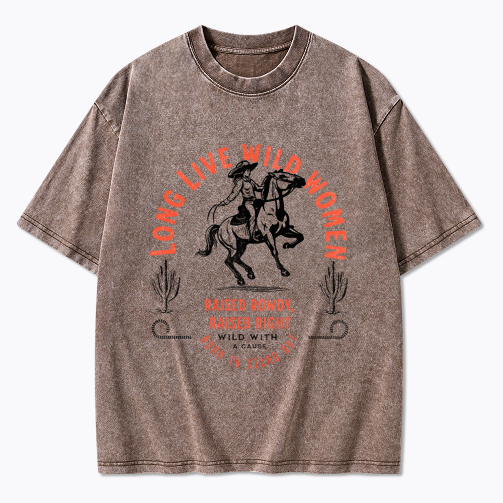 Long Live Wild Women Washed T-Shirts