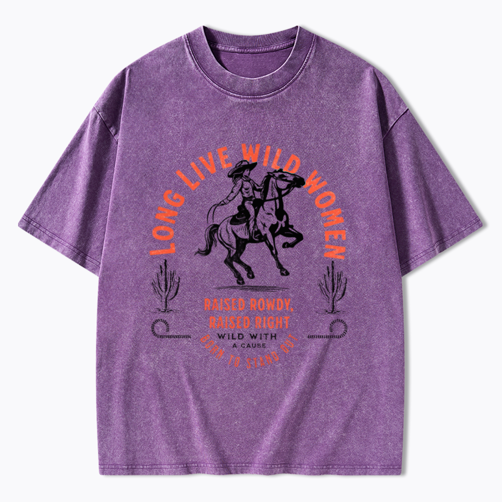 Long Live Wild Women Washed T-Shirts