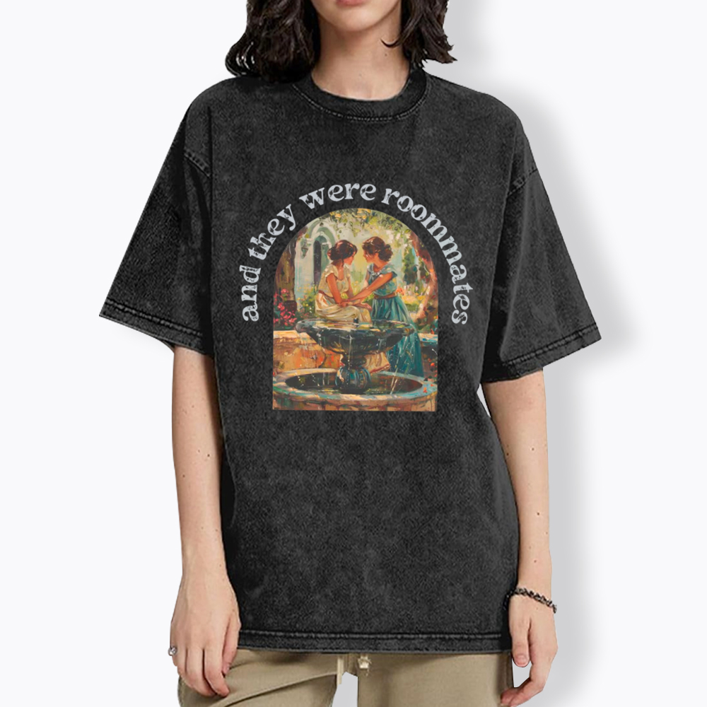 Lesbian And They Were Roommates Washed T-Shirt