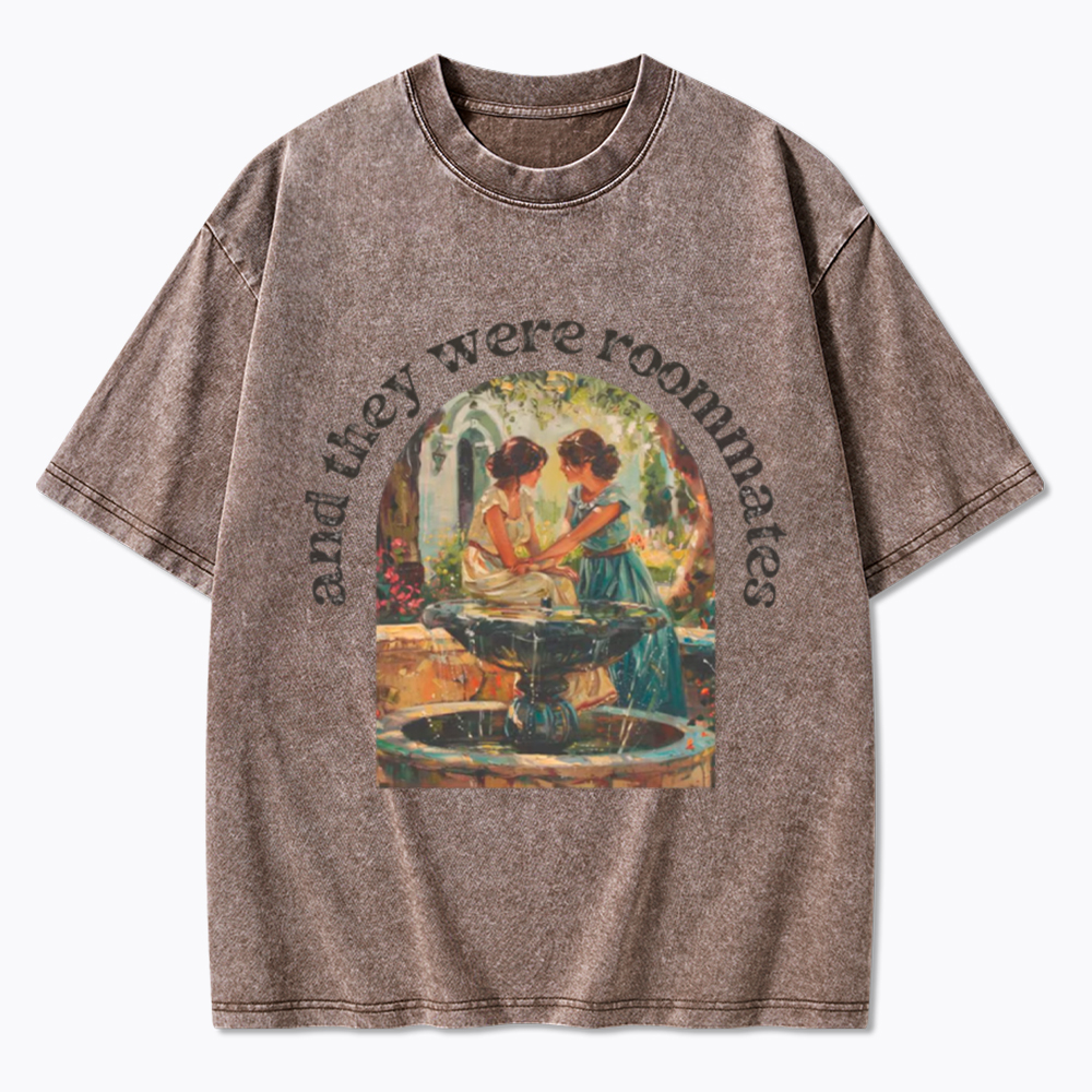 Lesbian And They Were Roommates Washed T-Shirt