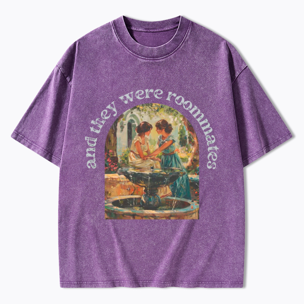 Lesbian And They Were Roommates Washed T-Shirt