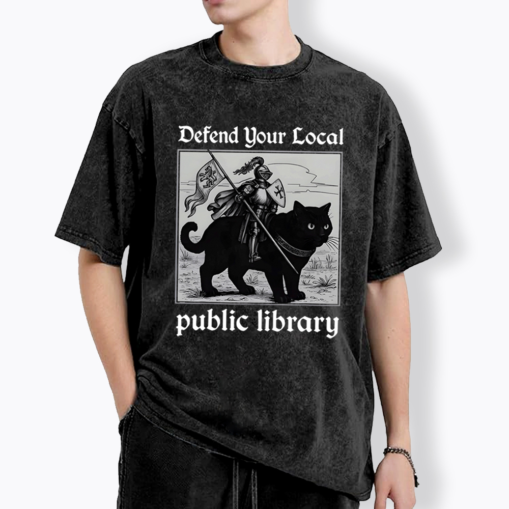 Defend Your Local Public Library Washed T-Shirt