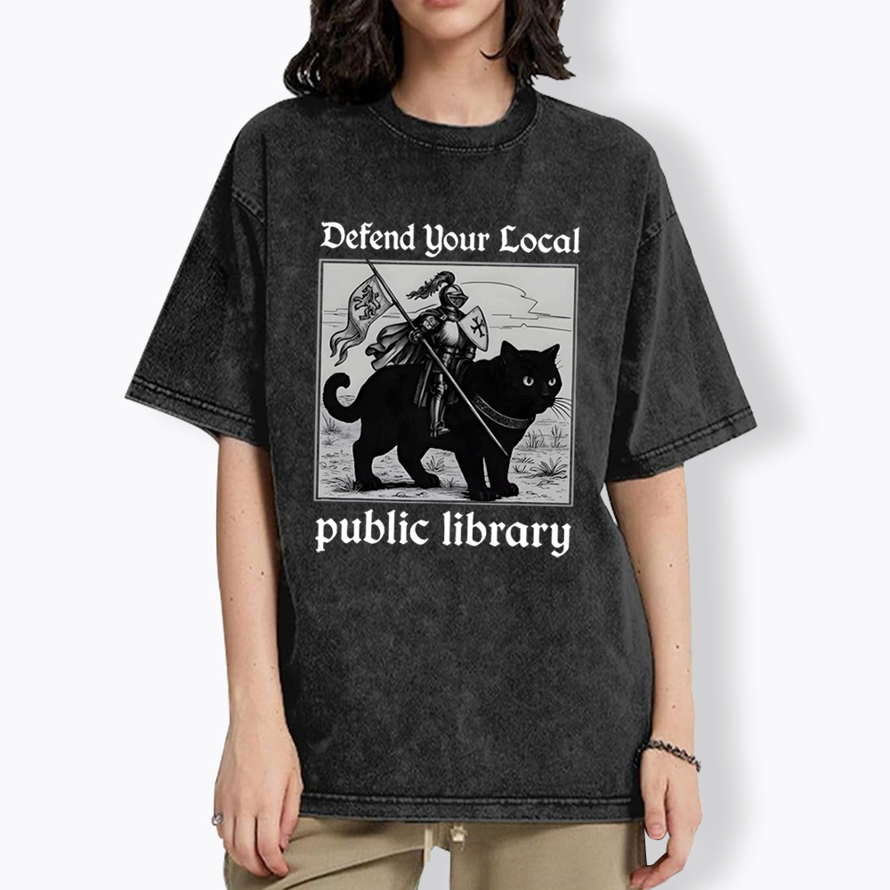Defend Your Local Public Library Washed T-Shirt