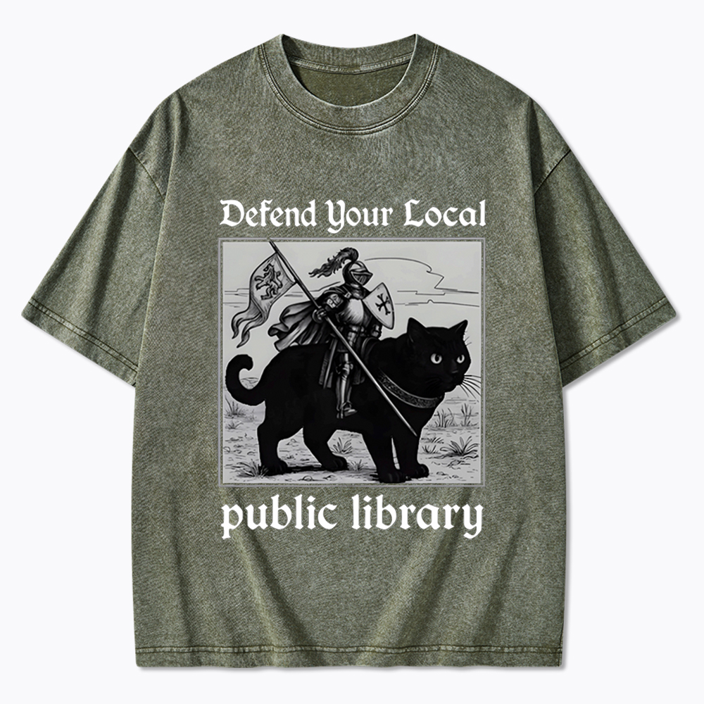 Defend Your Local Public Library Washed T-Shirt