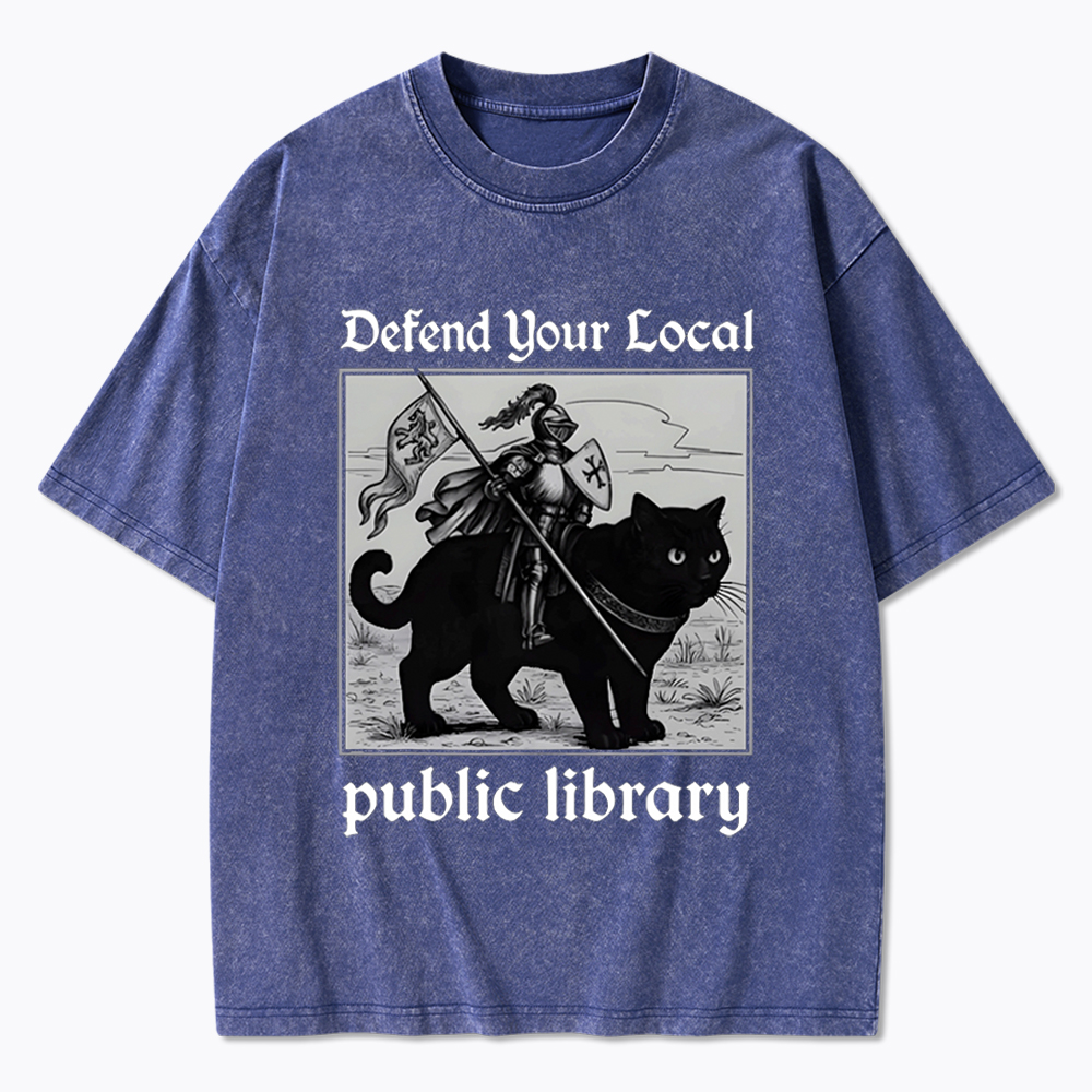 Defend Your Local Public Library Washed T-Shirt