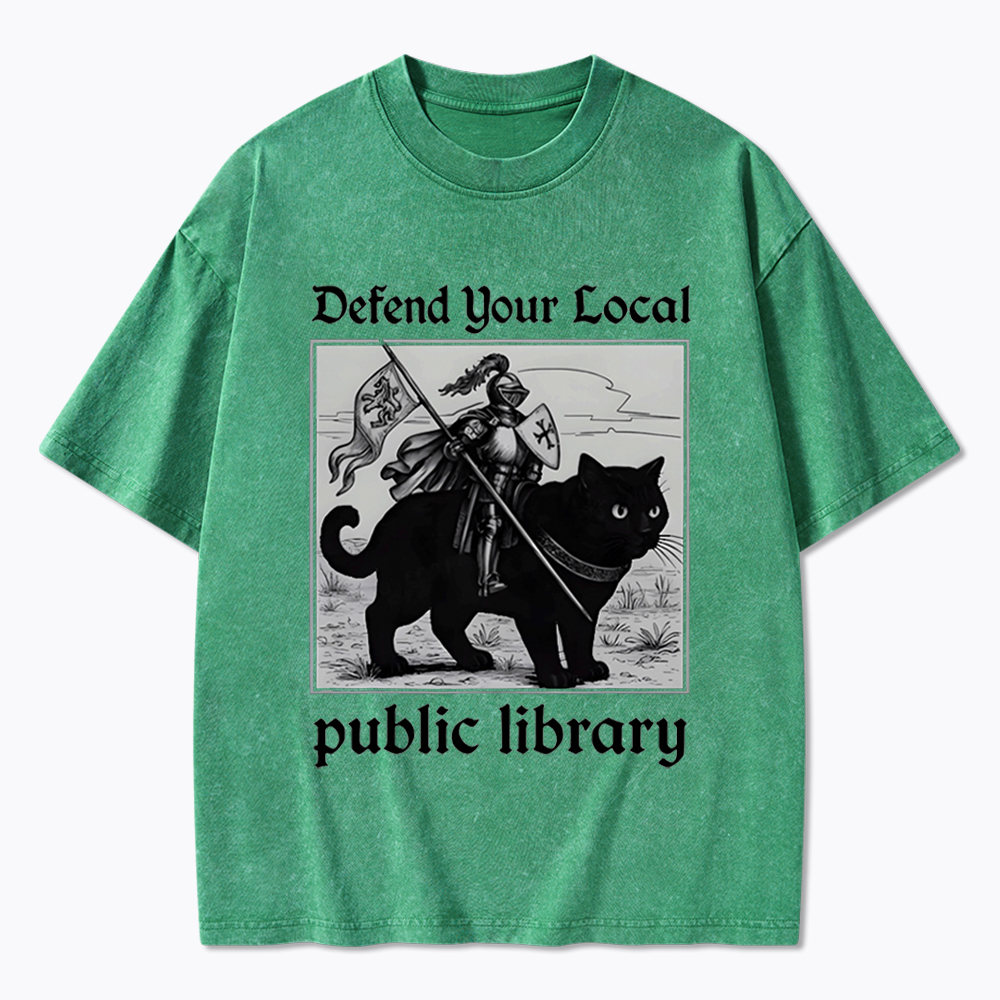 Defend Your Local Public Library Washed T-Shirt