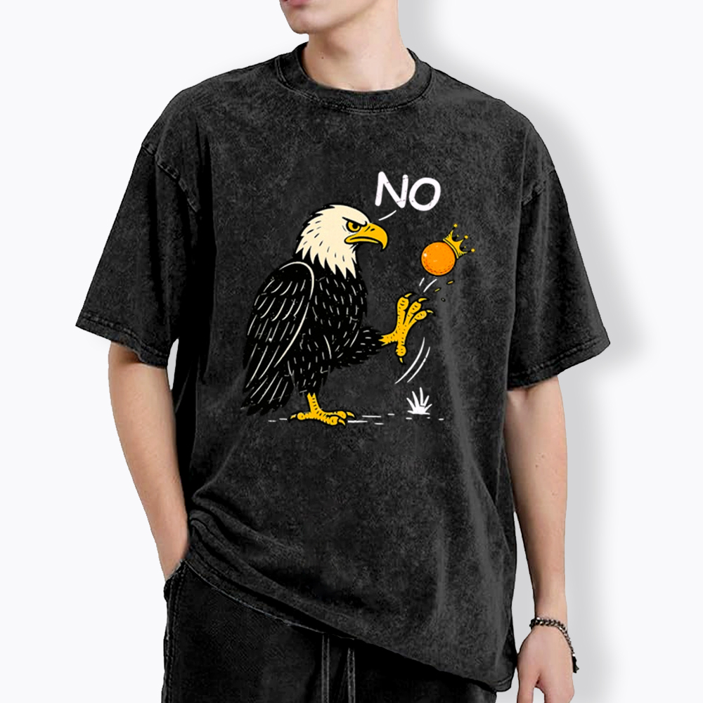Funny No Kings Washed T-Shirt