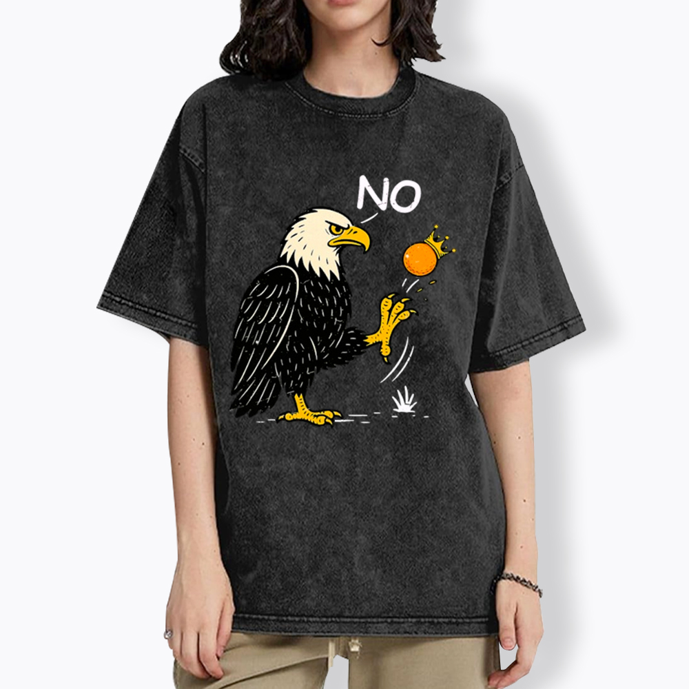 Funny No Kings Washed T-Shirt