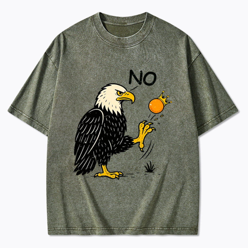 Funny No Kings Washed T-Shirt