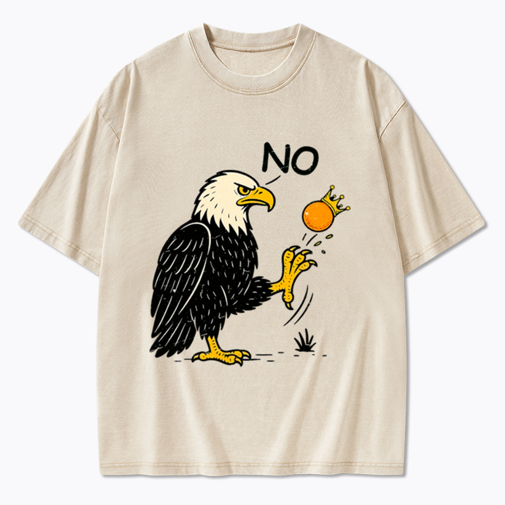 Funny No Kings Washed T-Shirt