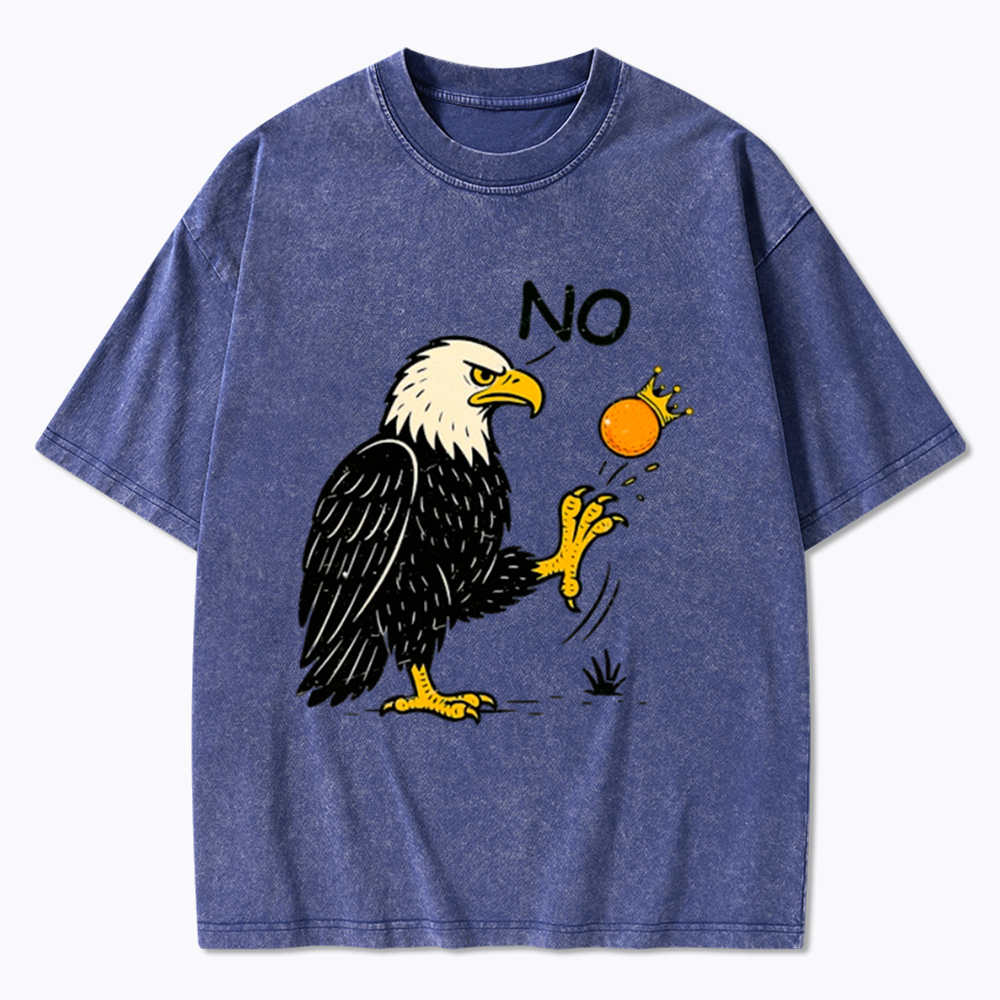 Funny No Kings Washed T-Shirt