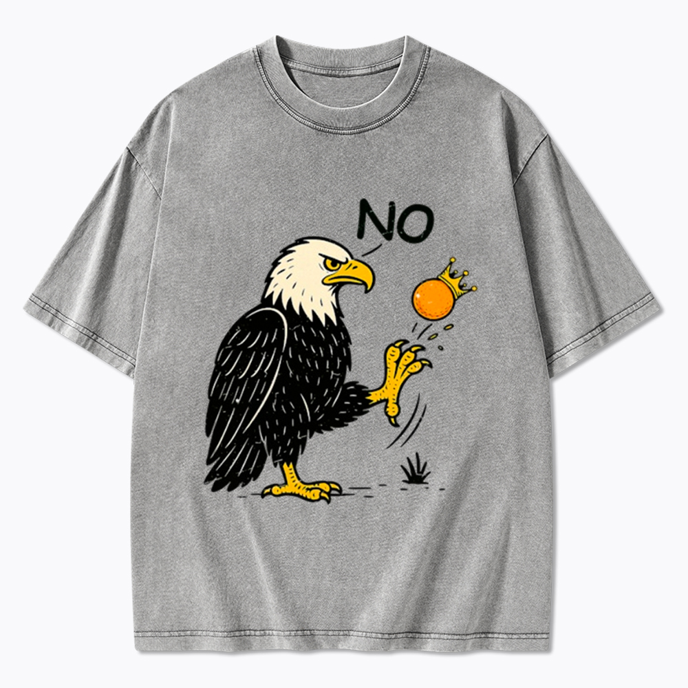 Funny No Kings Washed T-Shirt