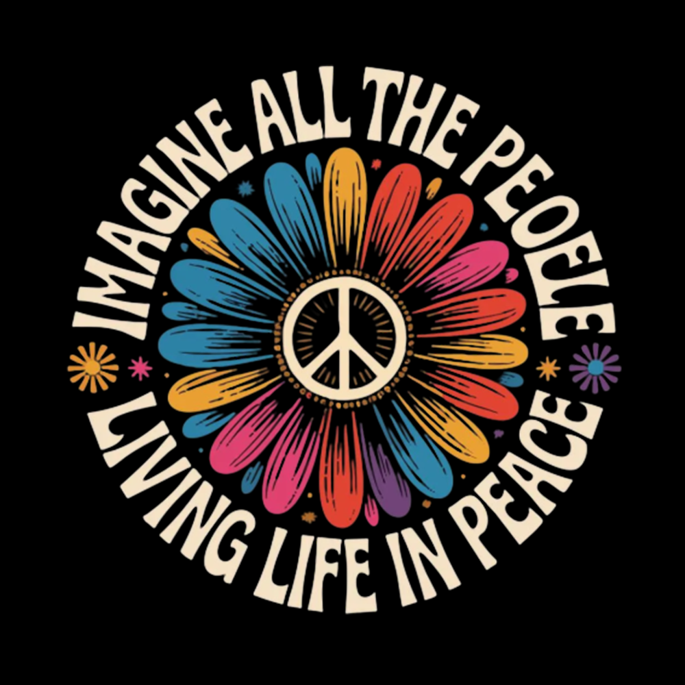 Imagine All the People Living Life in Peace Washed T-Shirts
