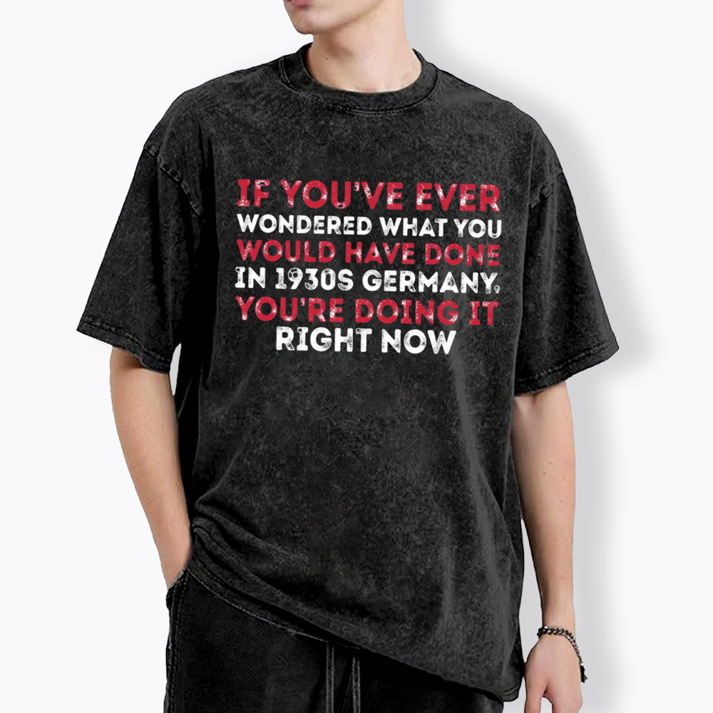 1930s Germany If You Wondered Statement Washed T-Shirt