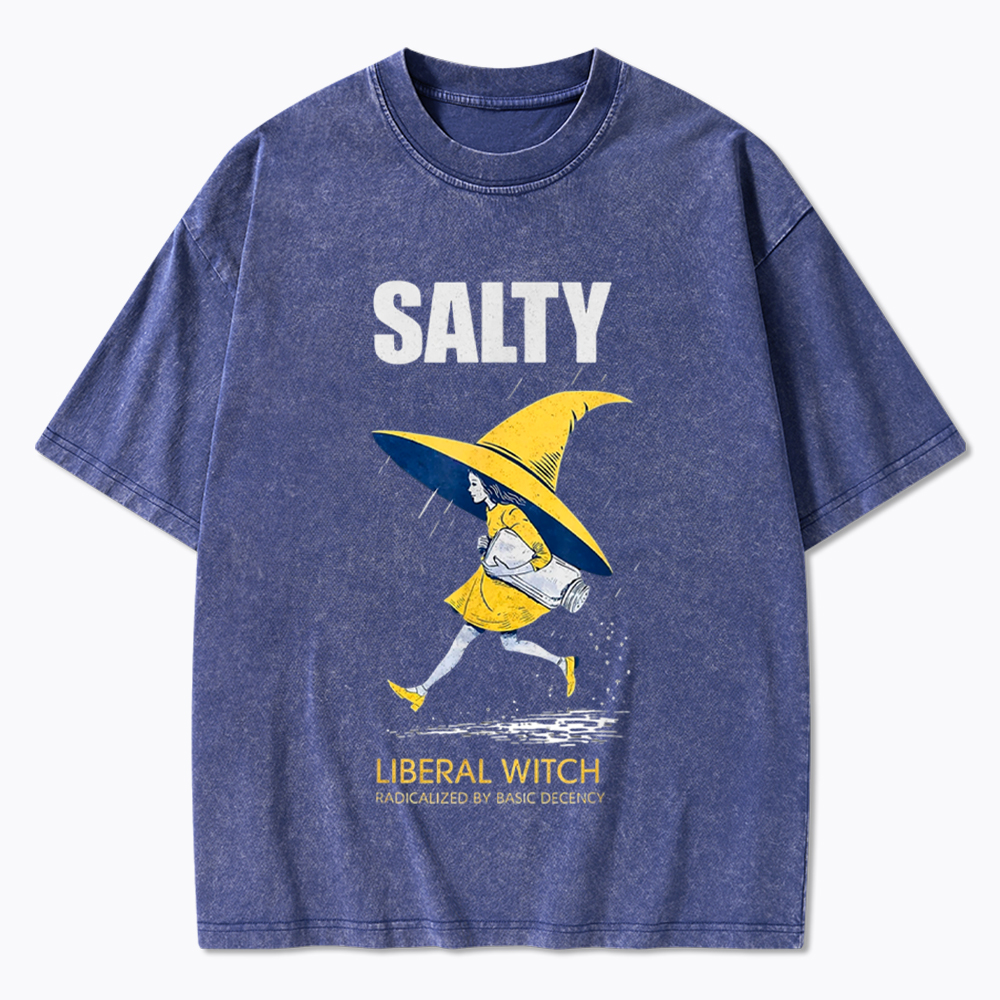 Liberal Witch Radicalized By Basic Decency Washed T-Shirt