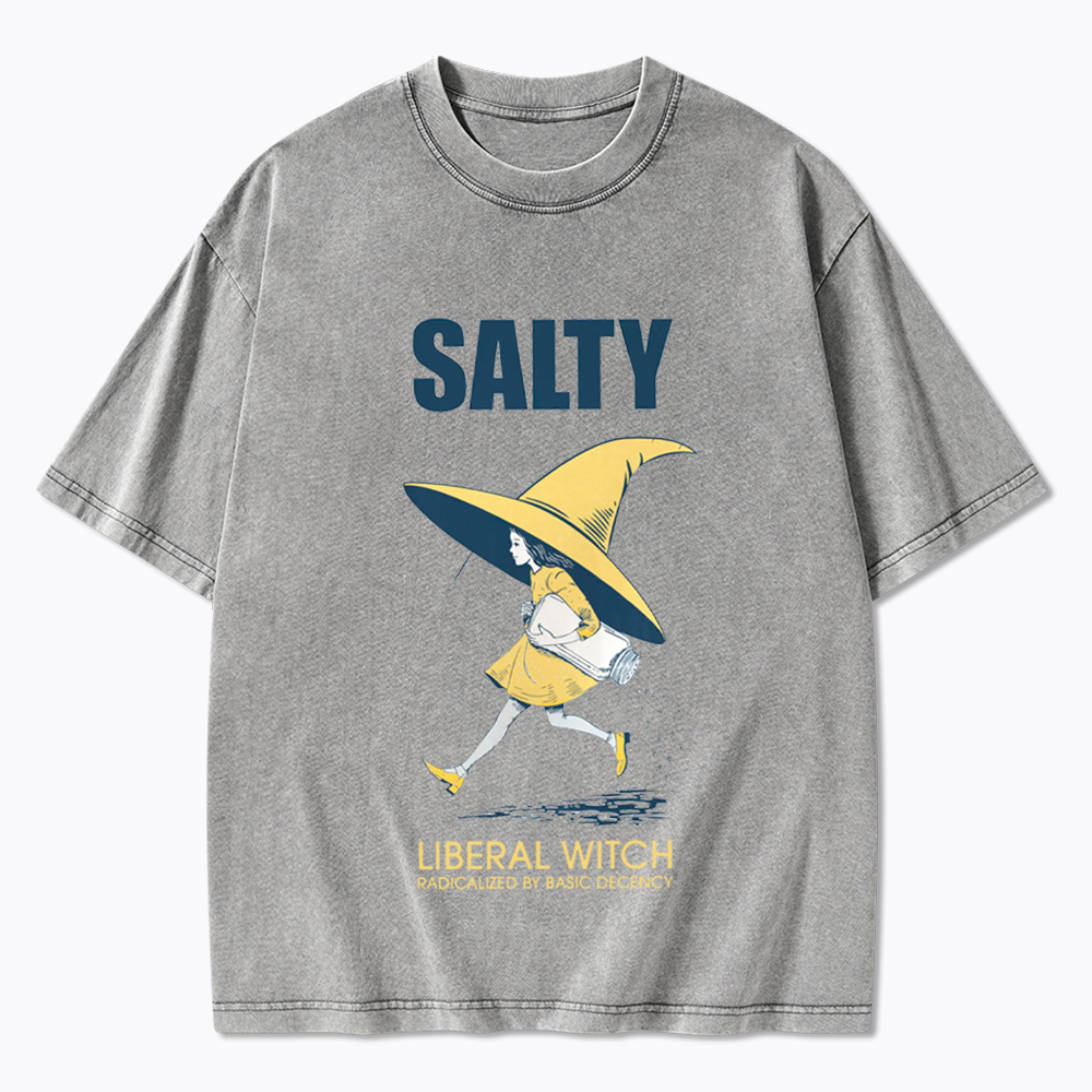 Liberal Witch Radicalized By Basic Decency Washed T-Shirt