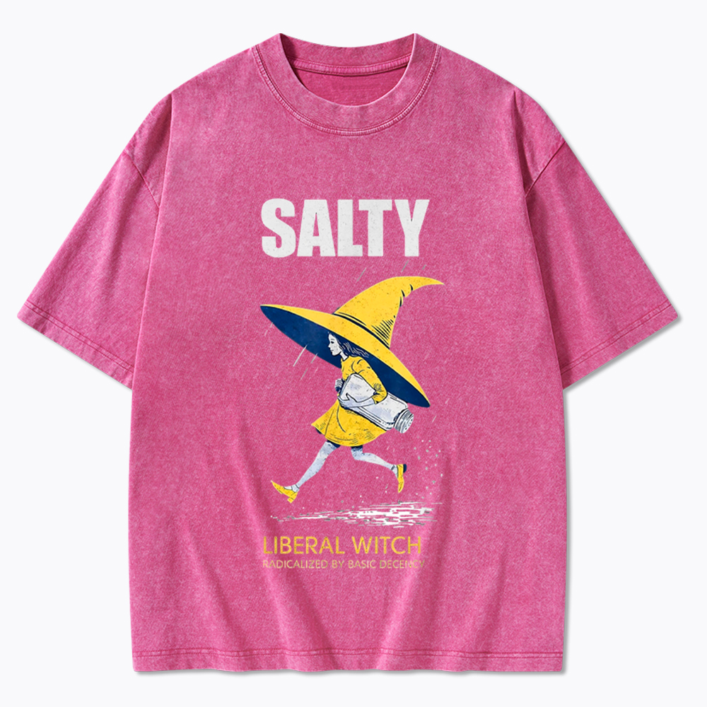 Liberal Witch Radicalized By Basic Decency Washed T-Shirt